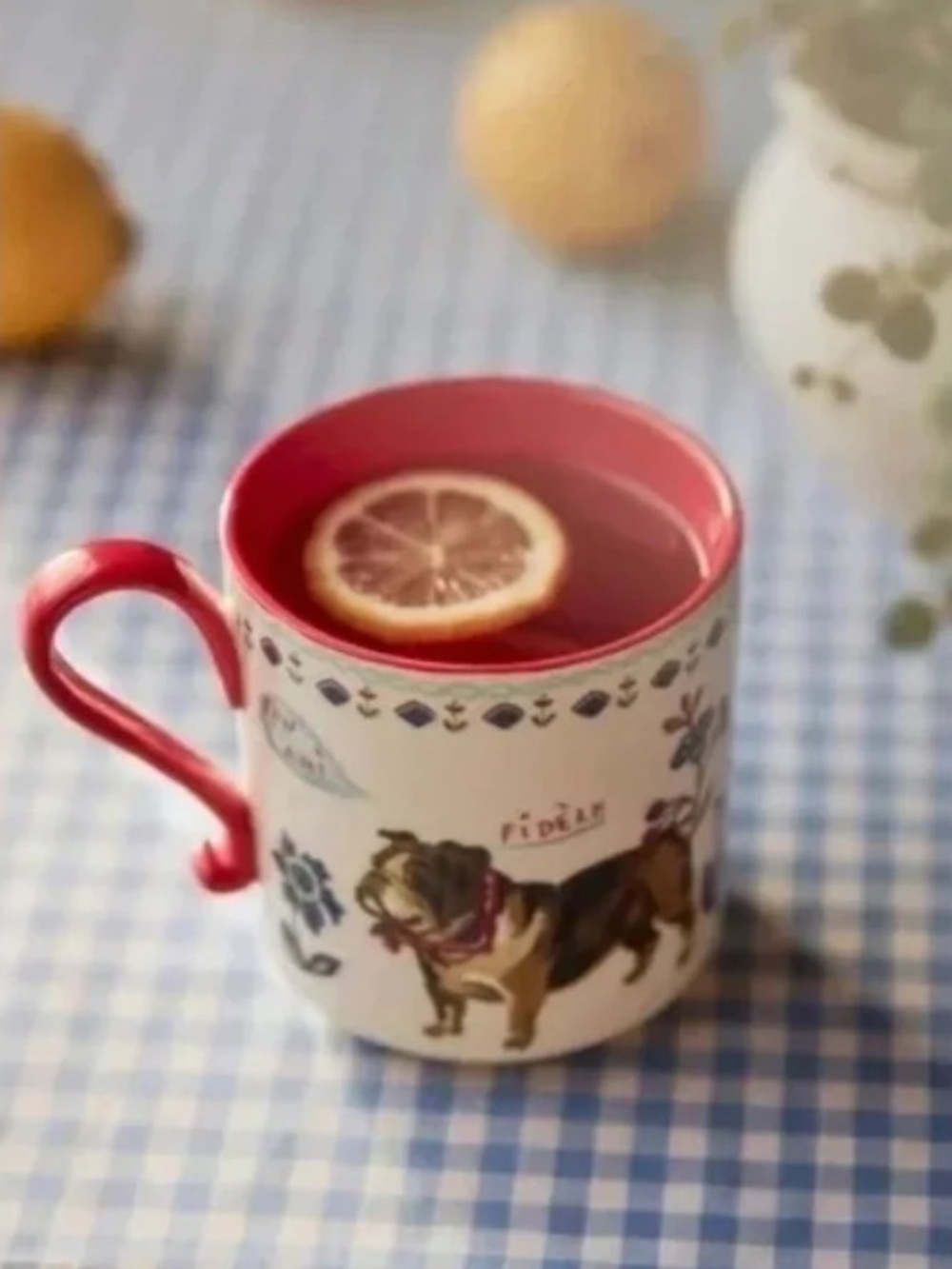 NWT Anthropologie Nathalie Lete Heritage Mug Bulldog